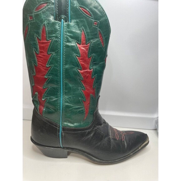 Code West Women’s Size: 9 M Teal Green Leather Cowboy Boots USA Vintage - Picture 11 of 16